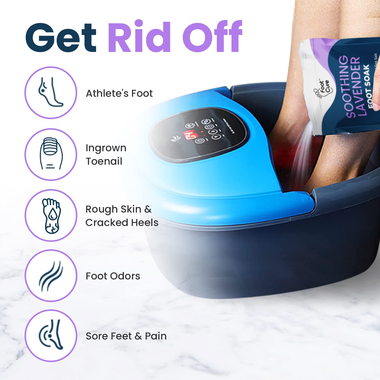 Soothing Lavender Foot Soak with Epsom Salt - Best Toenail Treatment, & Softens Calluses