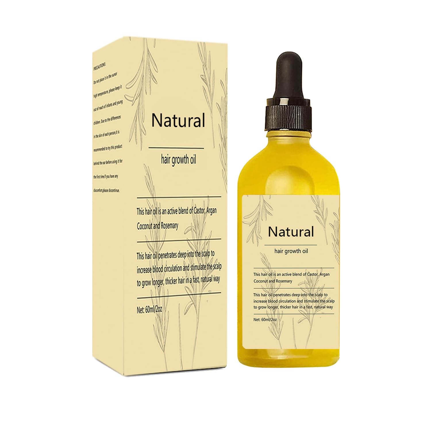 Natural Hair Growth Oil, 1 PCS Rosemary Oil for Hair Growth Organic, Hair for Dry Damaged Hair and Growth