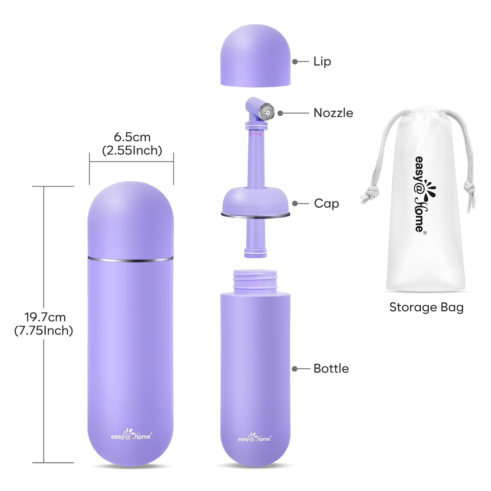 Portable Peri Bottle for Postpartum & Perineal Care: Easy@Home Handheld Bidet Perfect for Personal