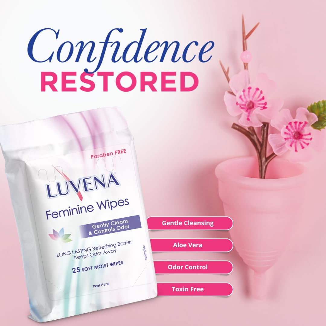 Luvena Feminine Wipes - Soft Wet Wipes for Women - Refresh & Resist Odor - Gynecologist Tested