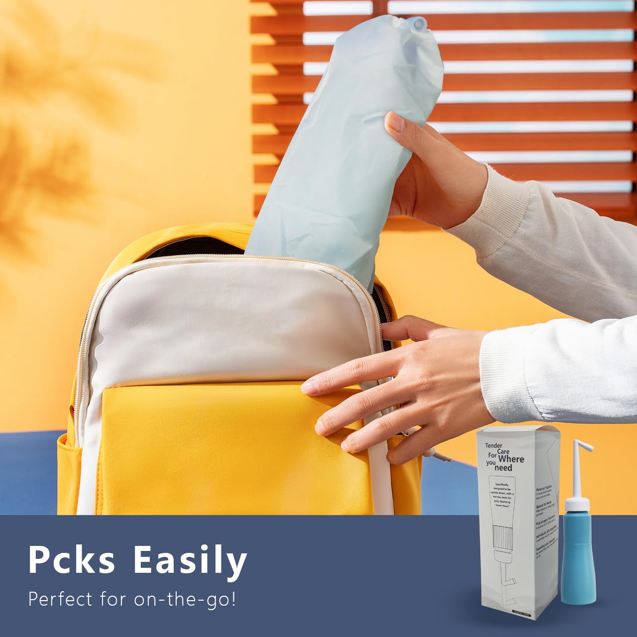 Portable 11.8 Oz Bidet, Feminine Care Irrigator, Retractable Nozzle Travel Bidet with 60° Elbow