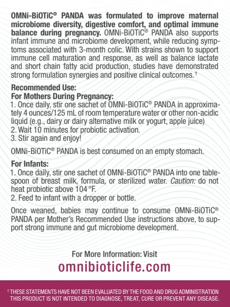 OMNi BiOTiC Panda - Probiotic for Mom and Baby - Prenatal and Infant Probiotic – Gut Health & Immune