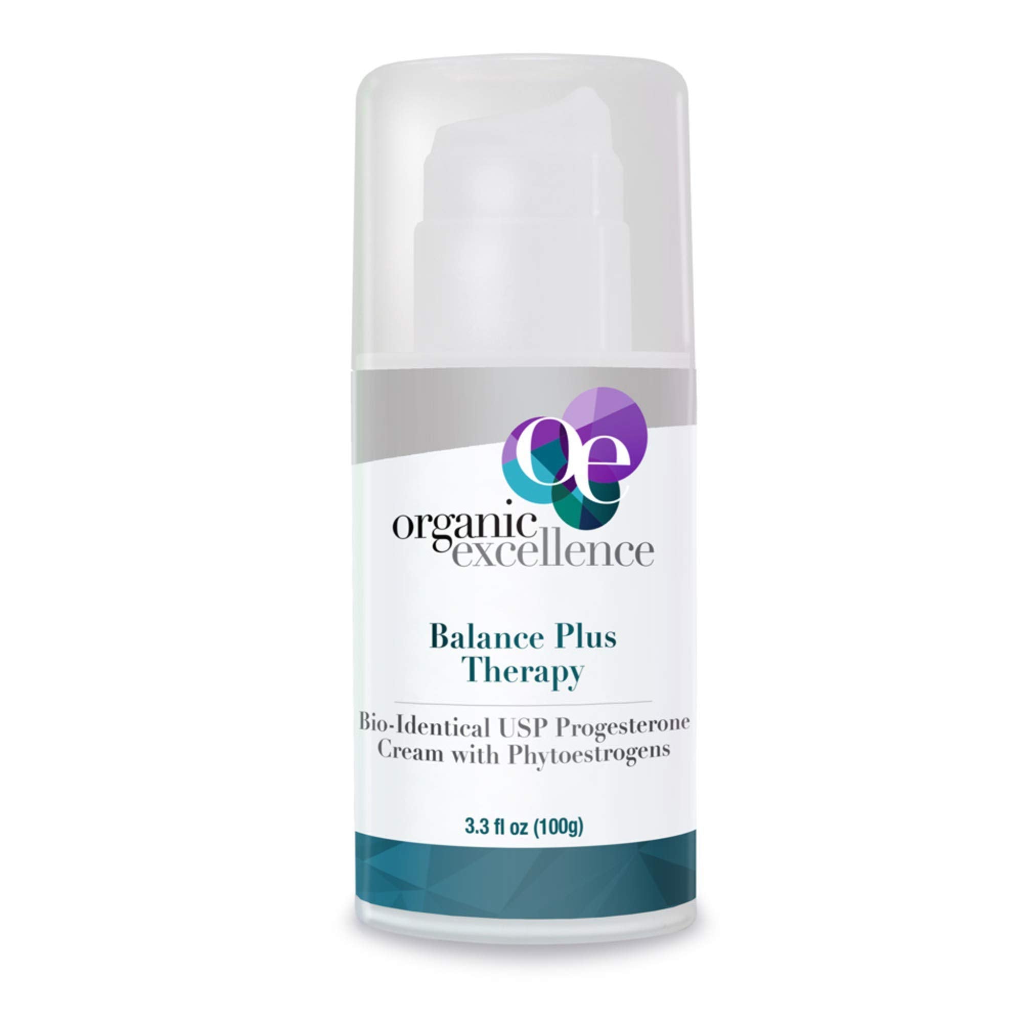 Organic Excellence Balance Plus Therapy Bio-Identical Progesterone Cream with Phytoestrogens - 3 oz