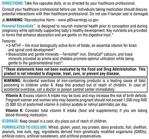 XYMOGEN Prenatal Essentials - Prenatal Vitamins + Mineral Support - Pre Natal Multivitamin