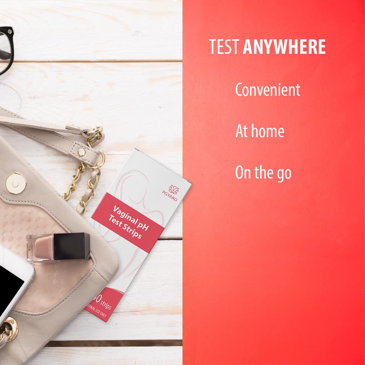 [60 Pack] PGYARD Vaginal Health pH Test Strips, Feminine pH Test, Value Pack