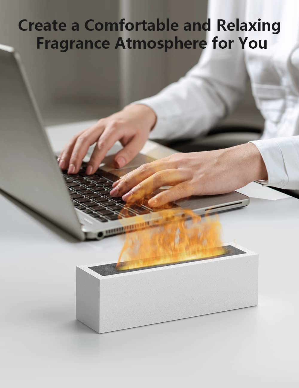 Shiawase Oil Diffuser, 200ml Flame Essential Oil Diffuser/Humidifier, Bedrock Fire Air Scent Diffuser