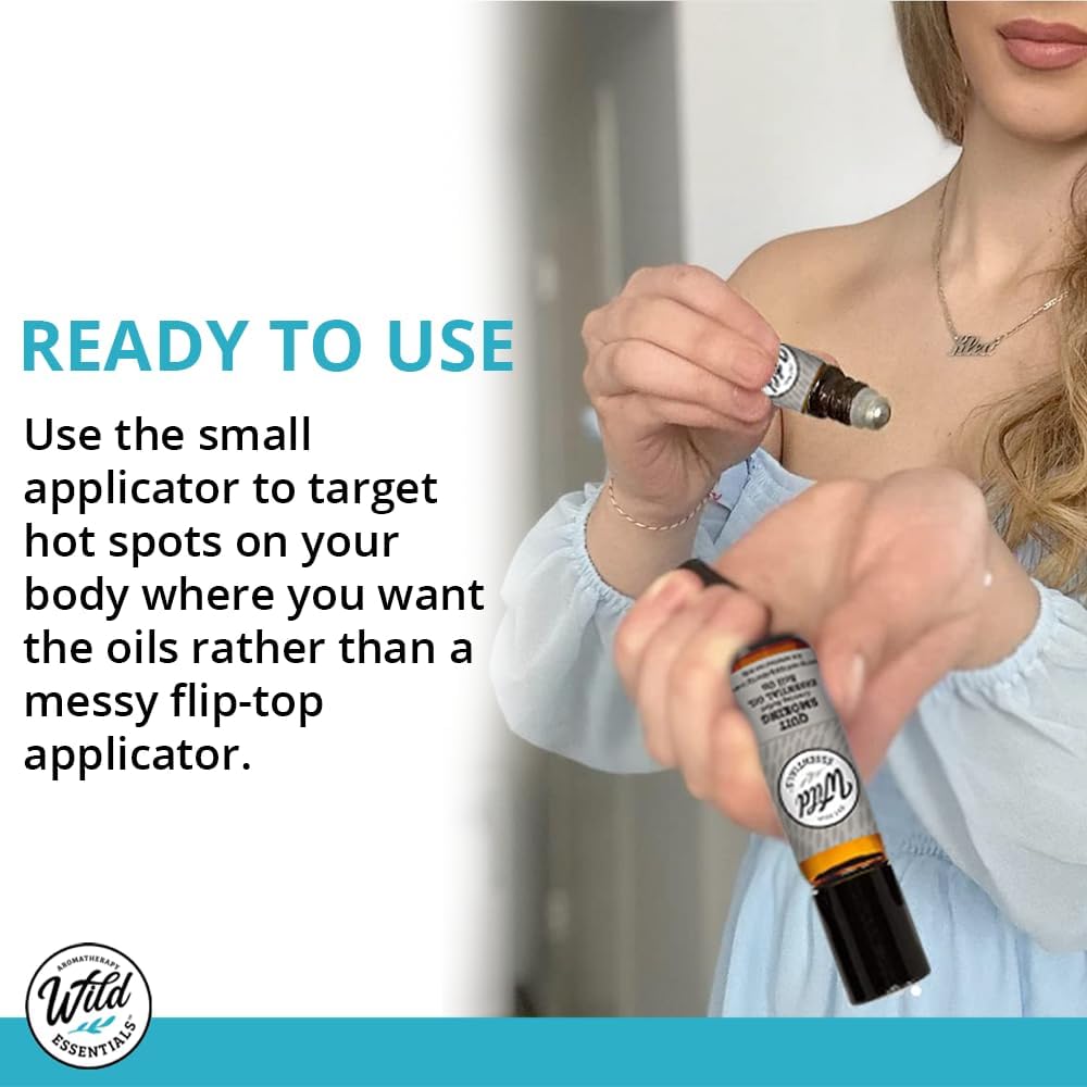 Wild Essentials Quit Smoking Essential Oil Roll On, 10ml for for help with cessation programs