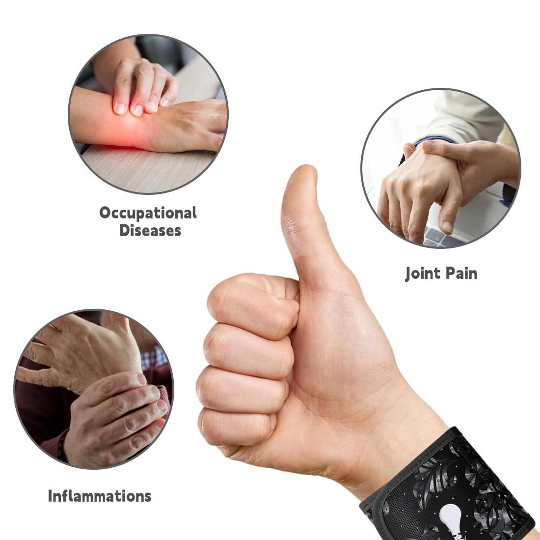 Grounding Wristband Wrist Straps for Therapy Floral Grounding Magnetic Wristband