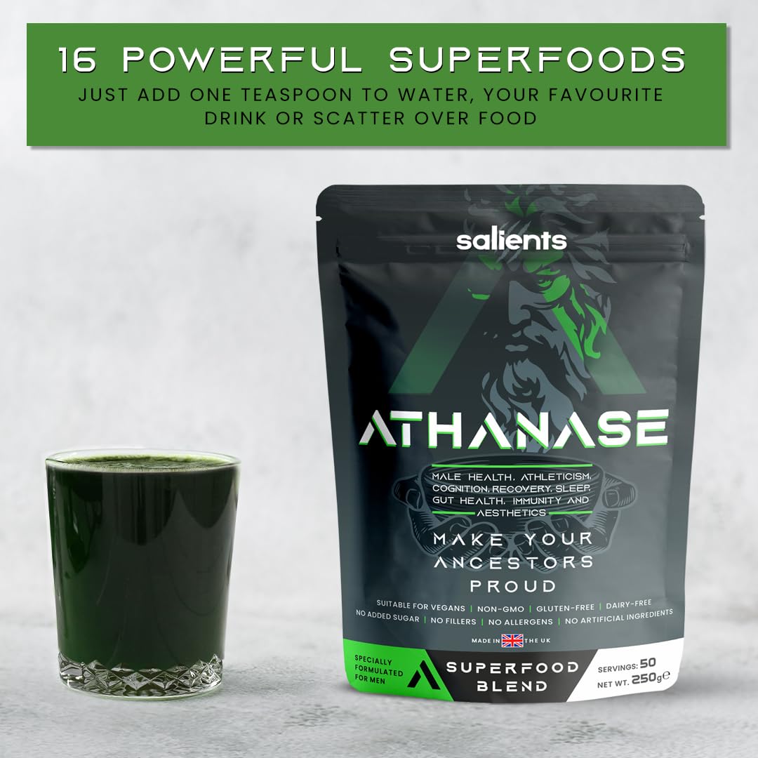 SALIENTS® ATHANASE® | Men's Super Greens Powder | Superfood Powder Blend