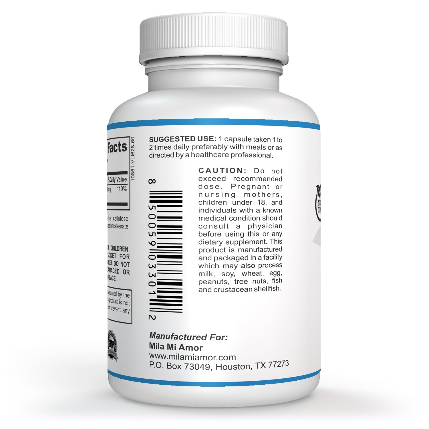 Milamiamor High Potency Magnesium | Whole Body Support | Heart, Nerve and Bone