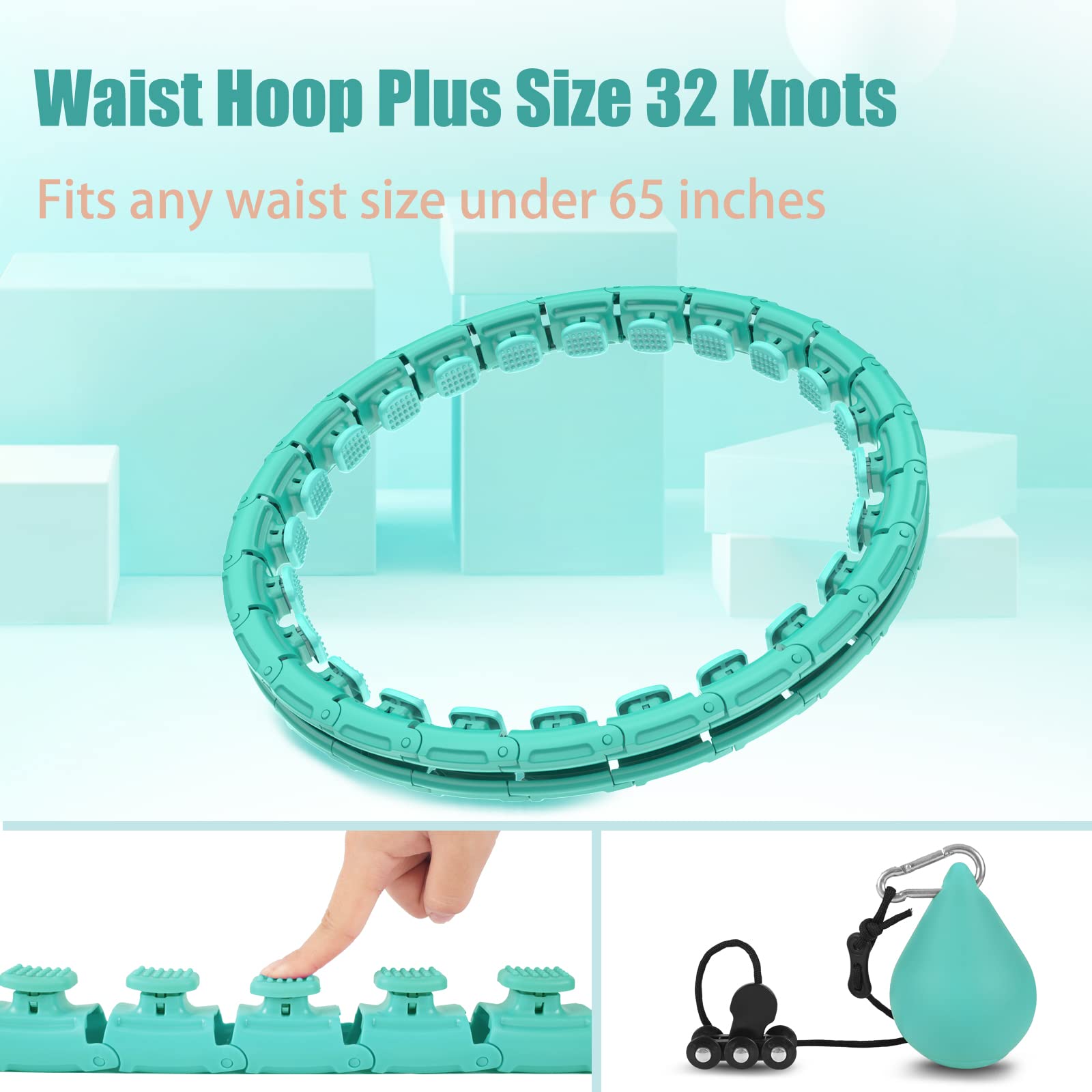 OurStarry 32 Knots Weighted Workout Hoop Plus Size, Smart Waist Exercise Ring