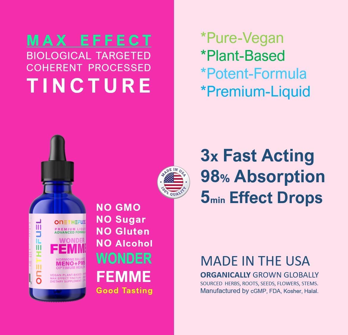 Wonder Femme Hormone Balance Menopause Hot Flashes Relief Support 100% Natural Women