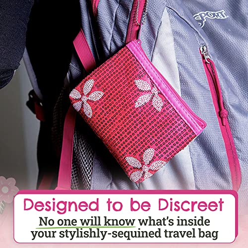 First Period Kit To-go! - Organic Biodegradable Tween Pads & Liner - Period Bags for Teen Girls