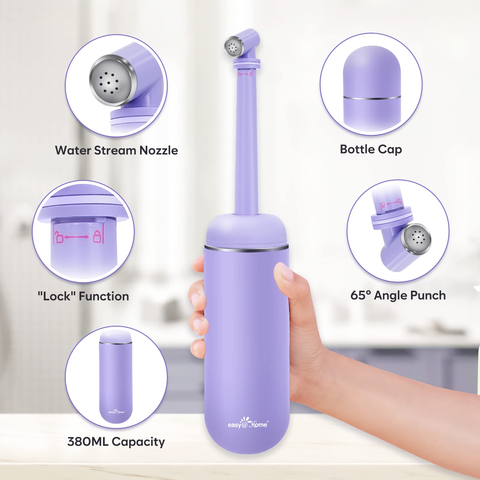 Portable Peri Bottle for Postpartum & Perineal Care: Easy@Home Handheld Bidet Perfect for Personal