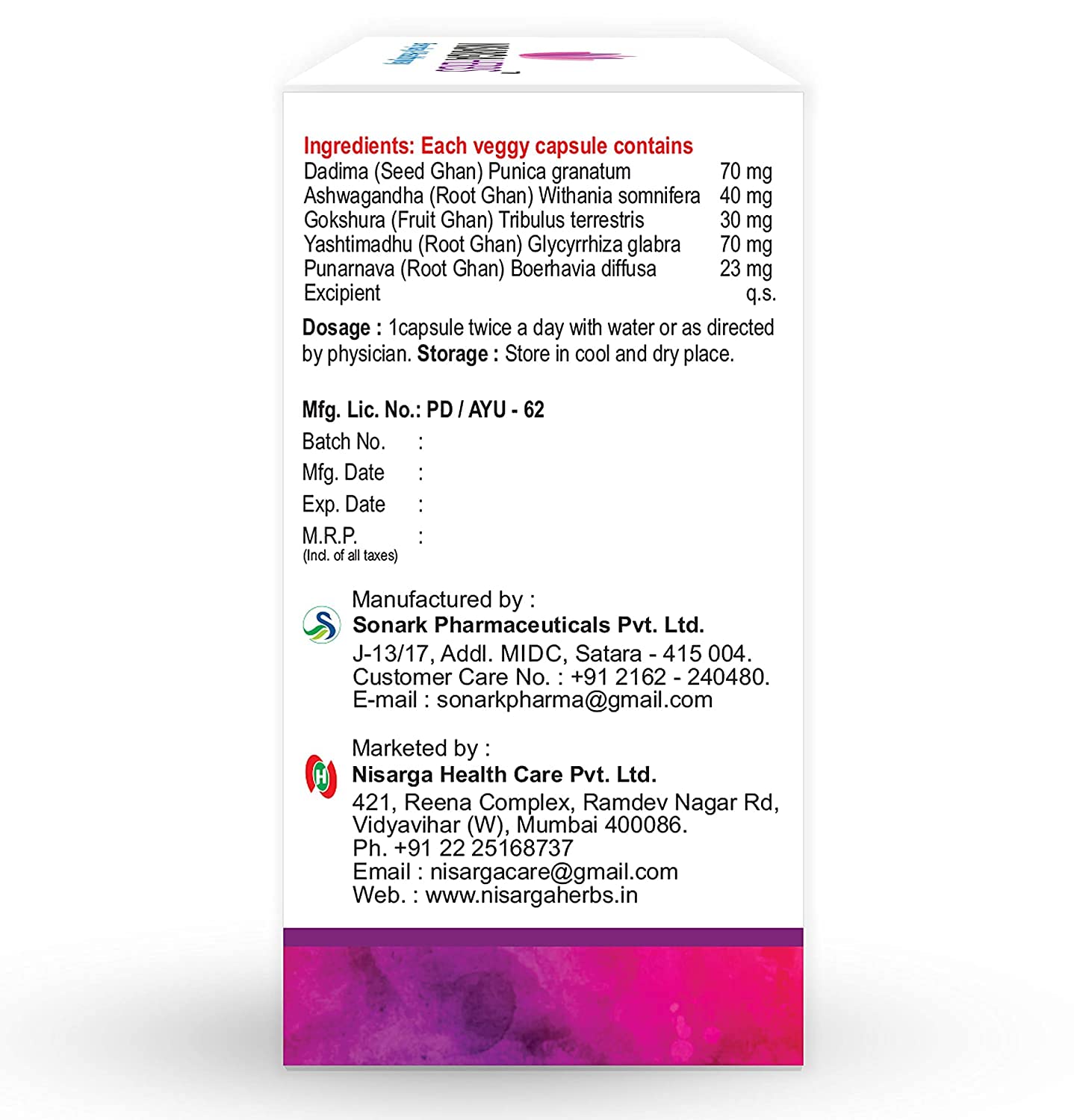 Ifra Nisarga Herbs Menodim, for Pre-Menopause Relief, Fatigue & Functional Imbalance Support