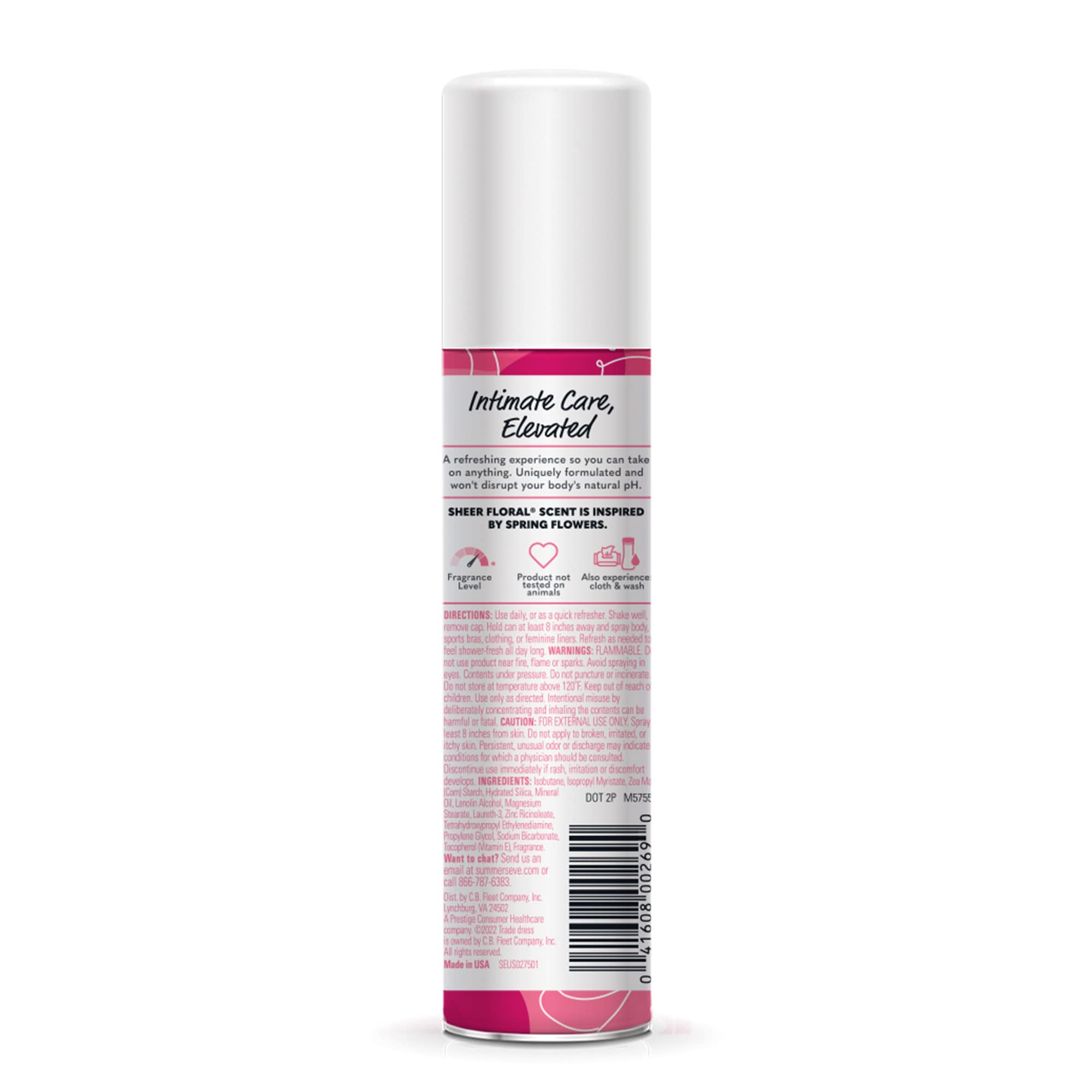 Summer's Eve Freshening Spray | Sheer Floral| 2 oz Size | Pack of 6 | pH Balanced, Dermatologist