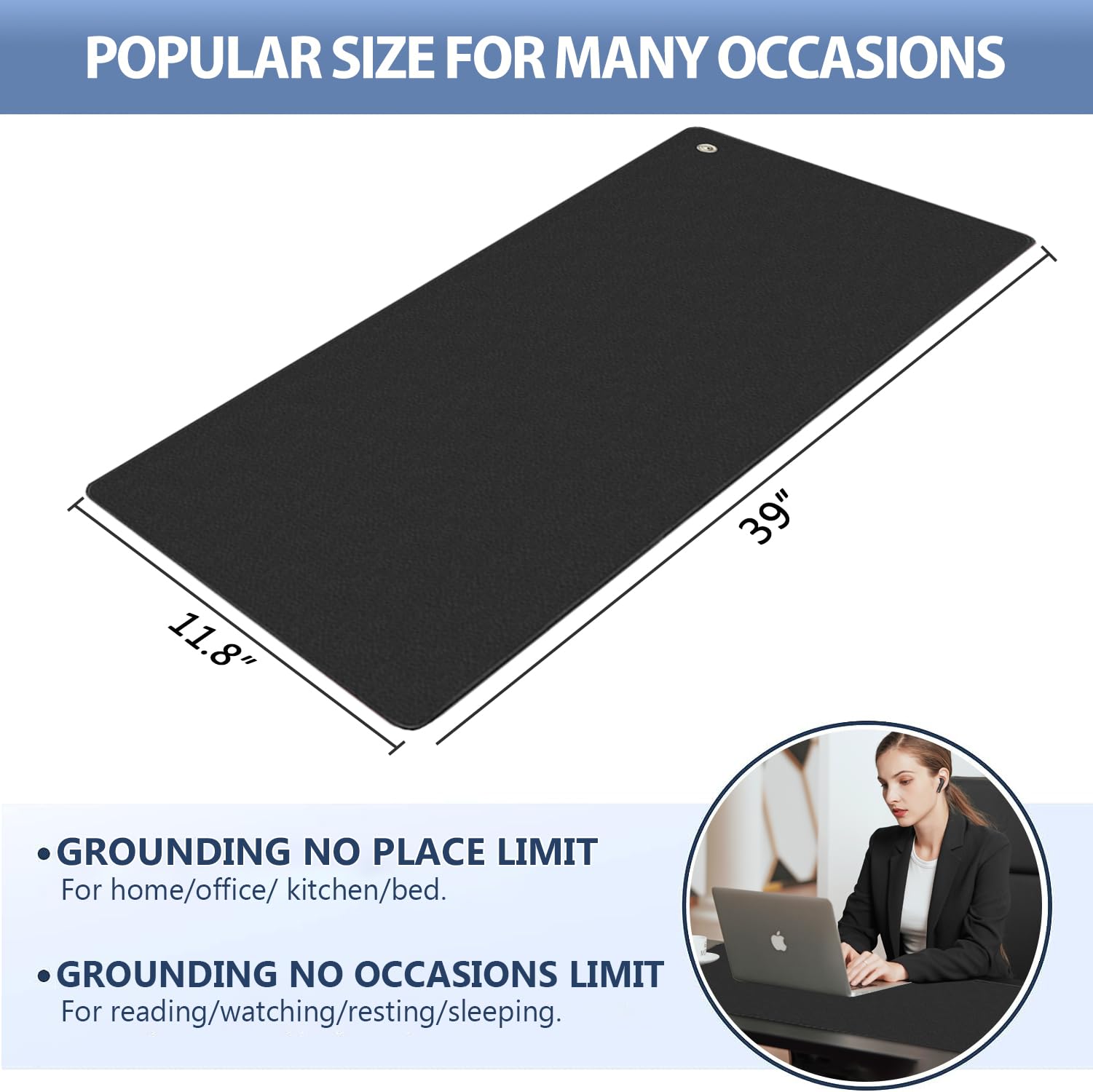 Grounding Mat for Bed, Desk, Floor, Grounding Pad for Better Sleep, Health, Pain Relief, Grounding Mat