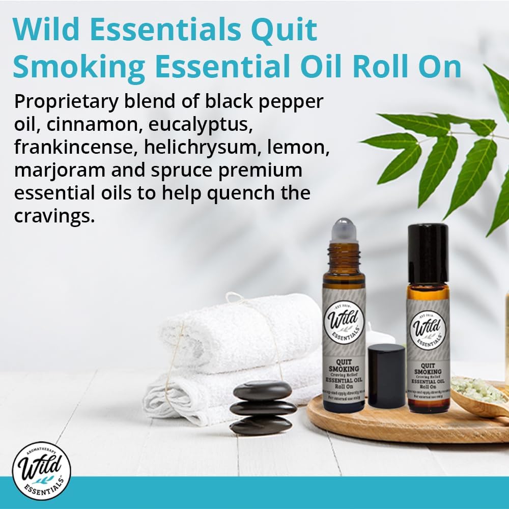 Wild Essentials Quit Smoking Essential Oil Roll On, 10ml for for help with cessation programs