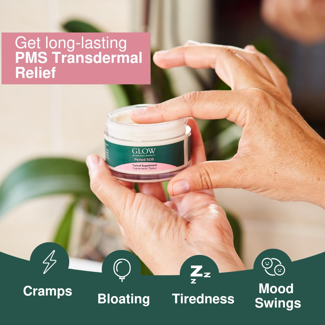 Glow Botanica | Period SOS - Real Wild Yam Cream for PMS Symptom Relief - Topical Supplement