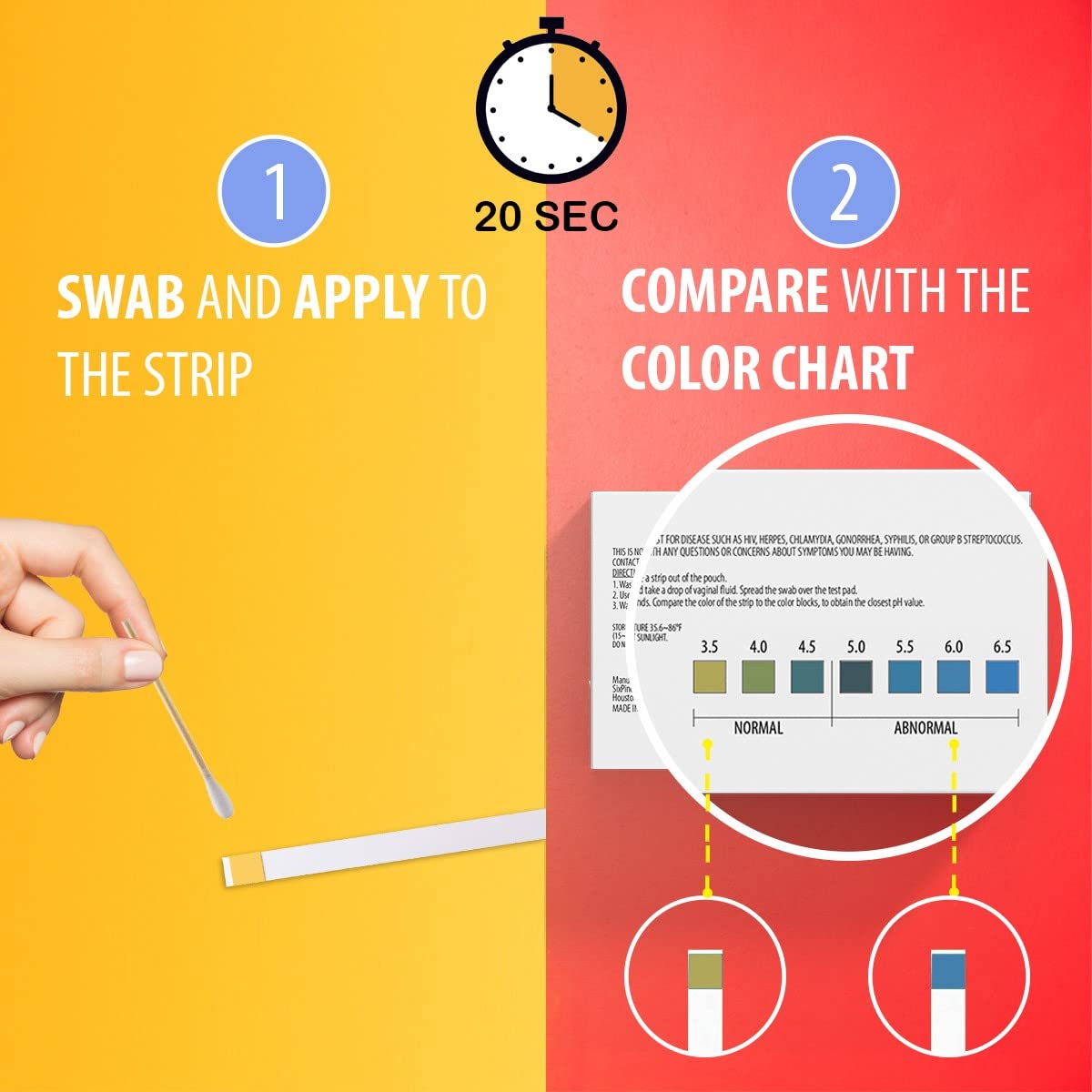 [60 Pack] PGYARD Vaginal Health pH Test Strips, Feminine pH Test, Value Pack