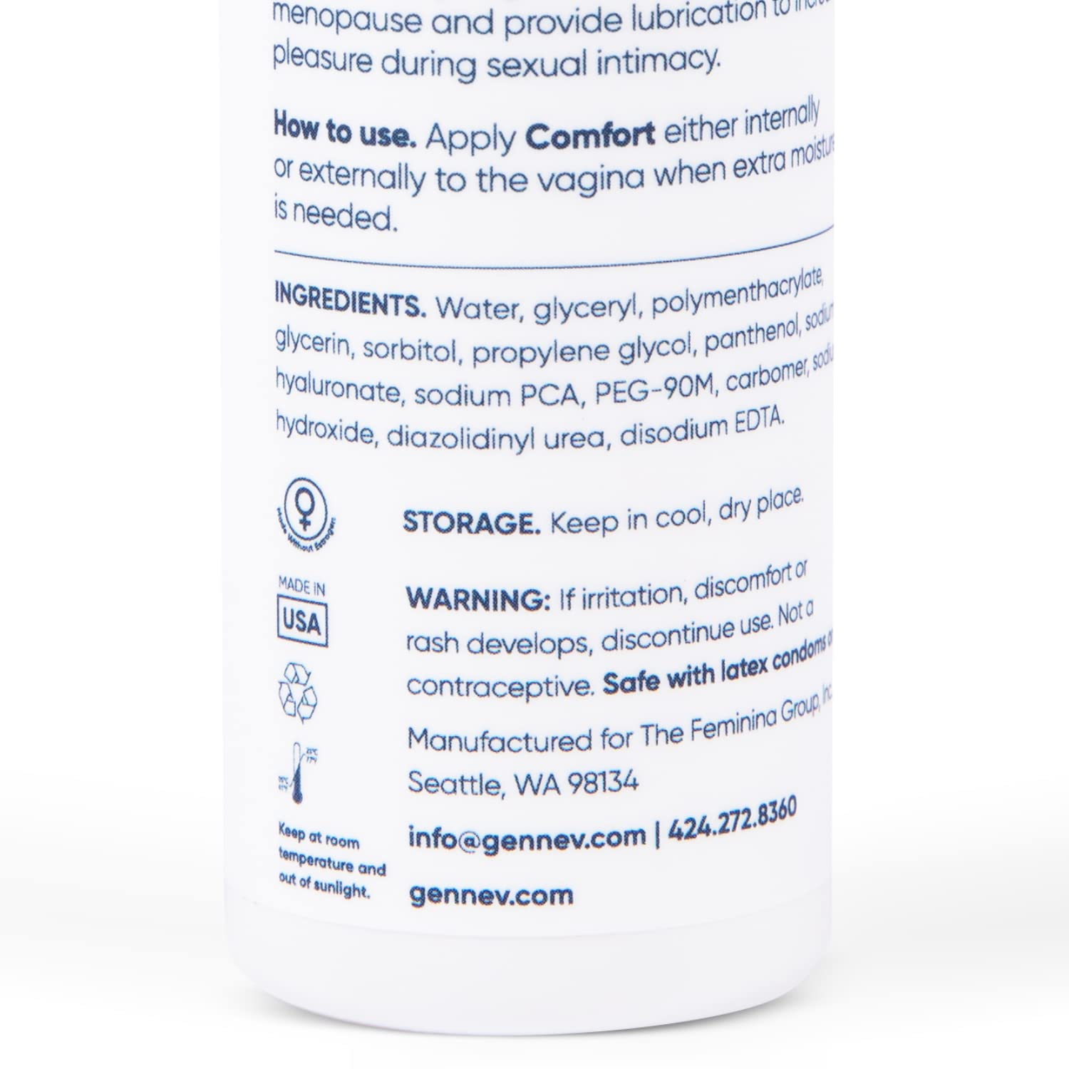 Gennev Intimate Water-Based Lubricant for Women - 2-in-1 Menopause Lubricant and Feminine