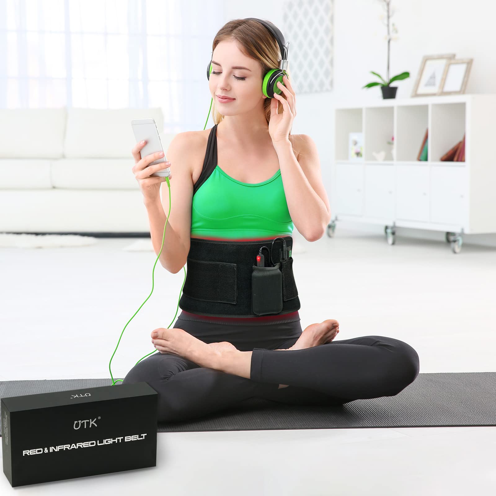 UTK Red Light Therapy Pad for Body Pain Relief, LED 660＆850nm Wearable Wrap Deep Therapy