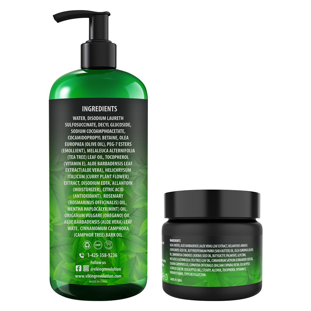 Viking Revolution Skin Cleaning Agent Tea Tree Kit for Men - Tea Tree Oil Set with Body