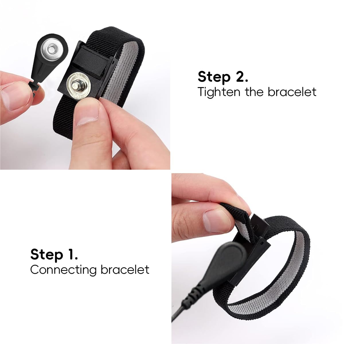 Jffszsd Grounding Wrist Strap,Grounding Cables(15ft),Anti Static Wrist Strap with 15 Feet Grounding