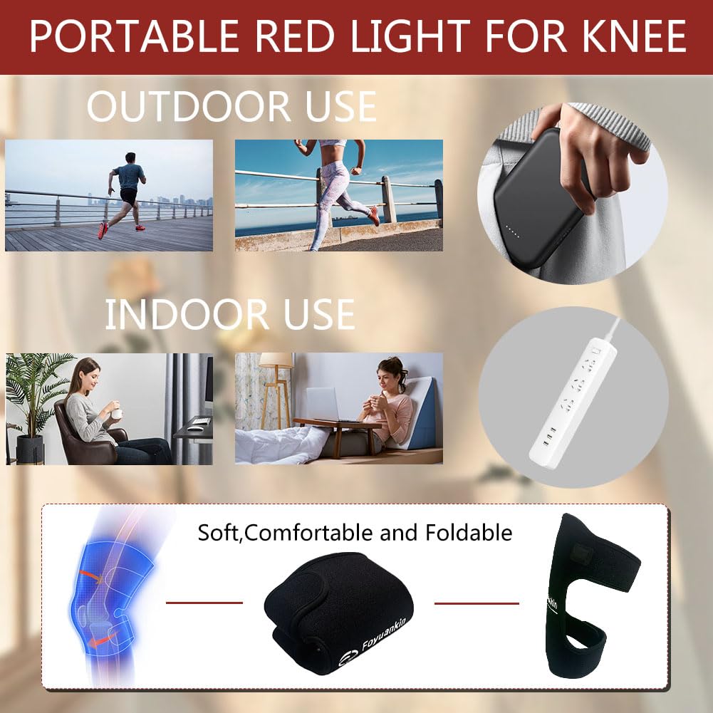 Foyuankin 660nm Red Light Therapy Pad for Joints, 850nm Infrared Light Benefits for Joint