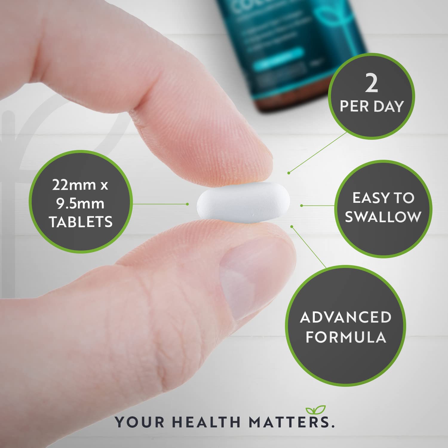 Marine Collagen Tablets 1400mg Enhanced with Hyaluronic Acid - Hydrolysed Supplements for Women and Men