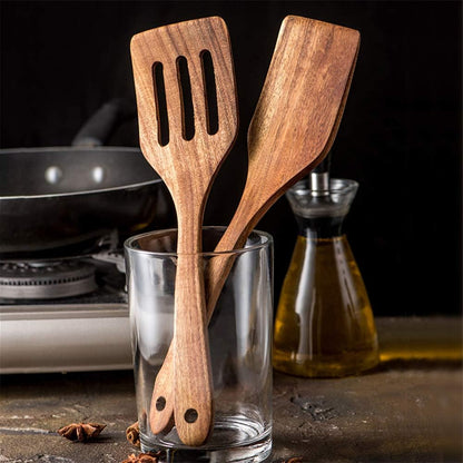 5-7 Piece Acacia Wood Cooking Utensil Set – Non-Toxic Wooden Spoons & Spatulas