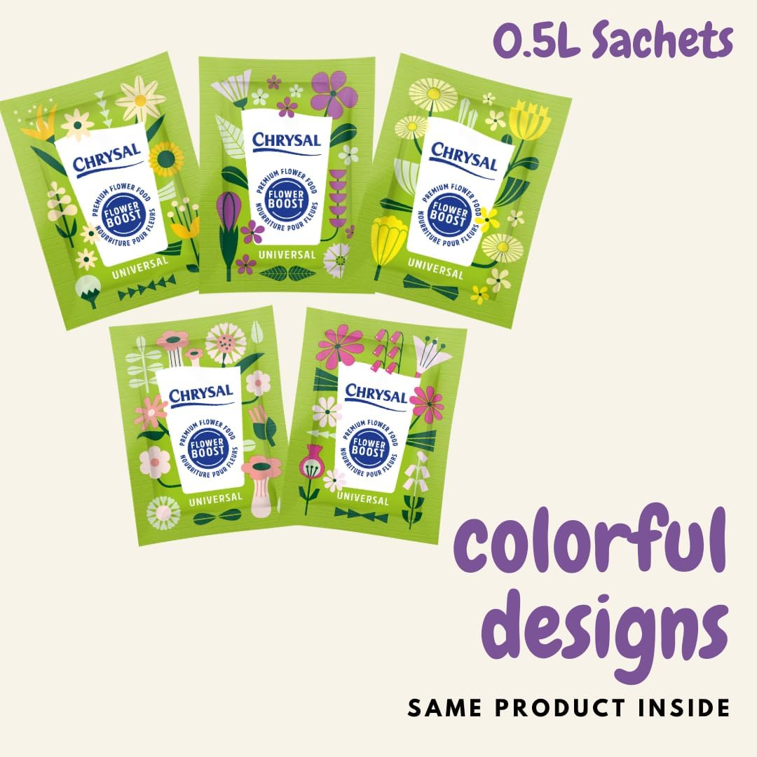 Chrysal Clear Flower Food Packets – Single Packet – Flower Arrangements & Bouquets – Floral Supplies