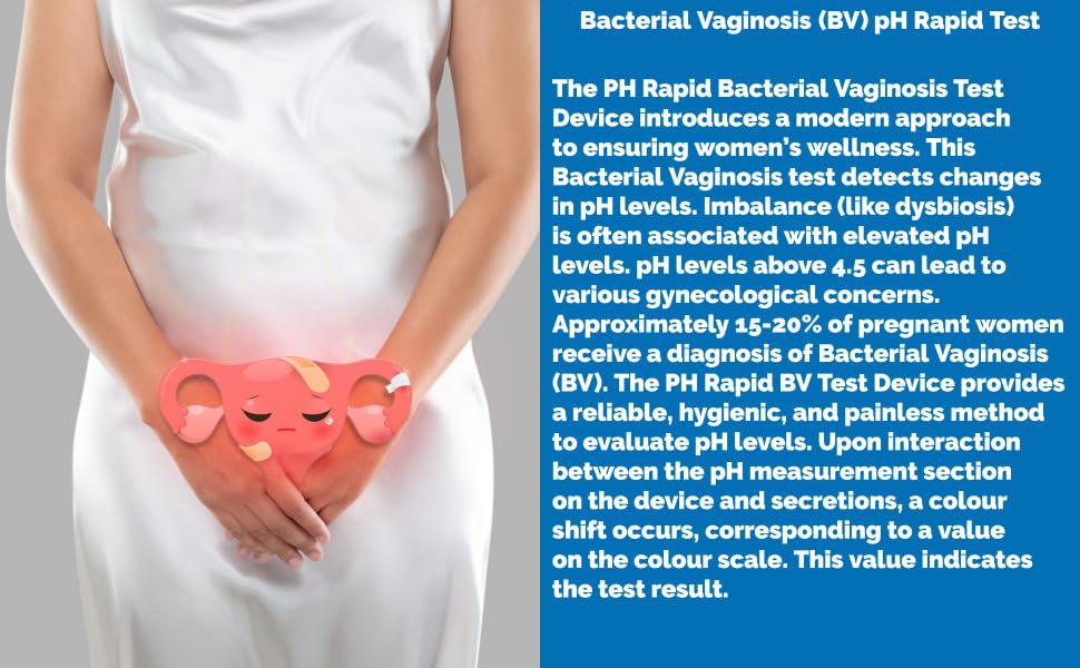 One Step Vaginal pH Bacterial Vaginosis Test Kit, 5 Test Kits, BV, Yeast Infection, Feminine Vaginal Health