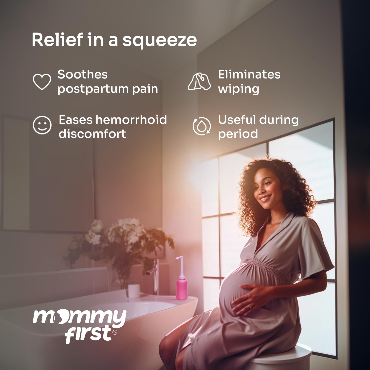 Peri Bottle for Postpartum Care from Mommy First™ | Upside Down Bottle for Perineal Cleansing and Recovery