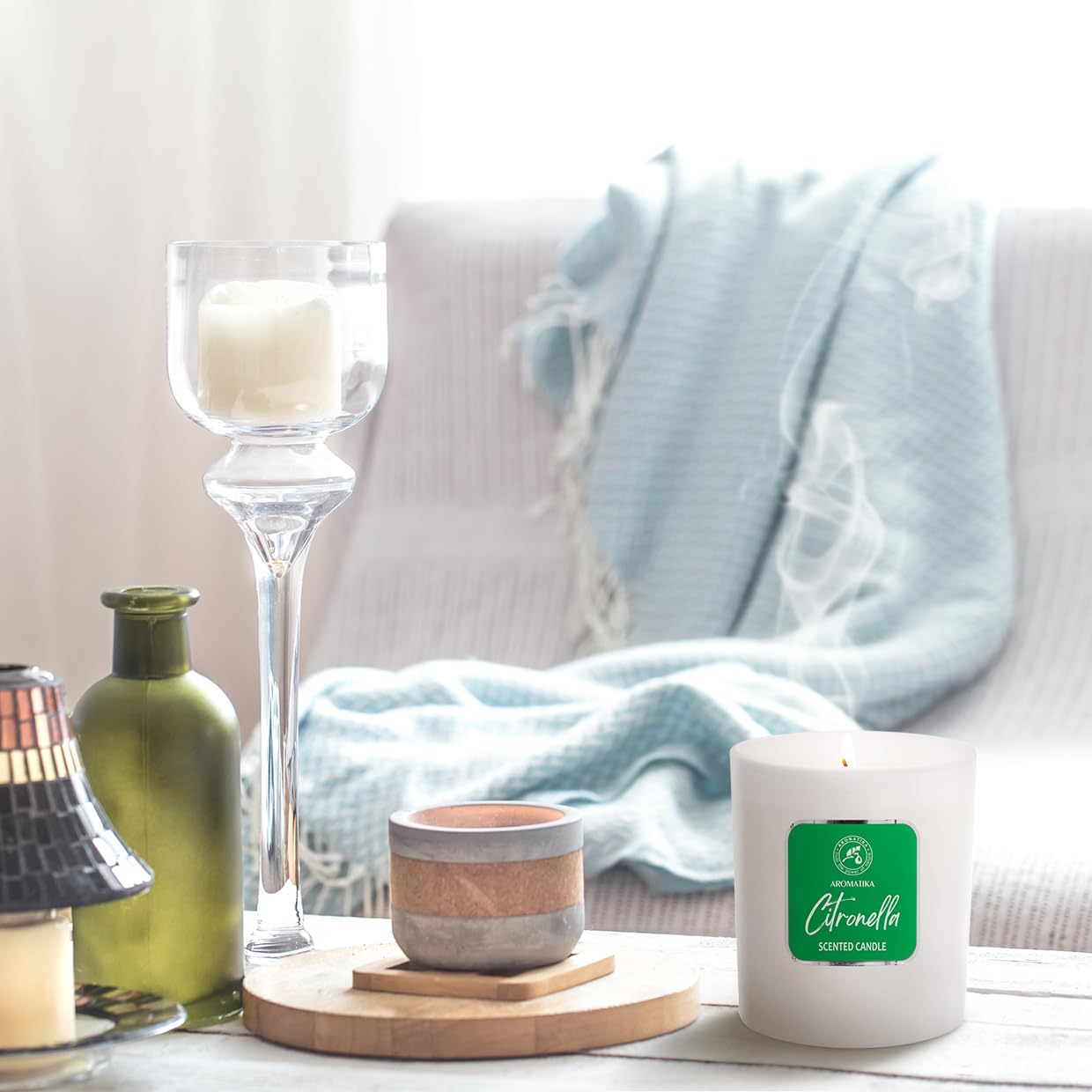 Scented Candle Citronella 200g - Aromatherapy Candle - Soy Wax Candles for Home Scented