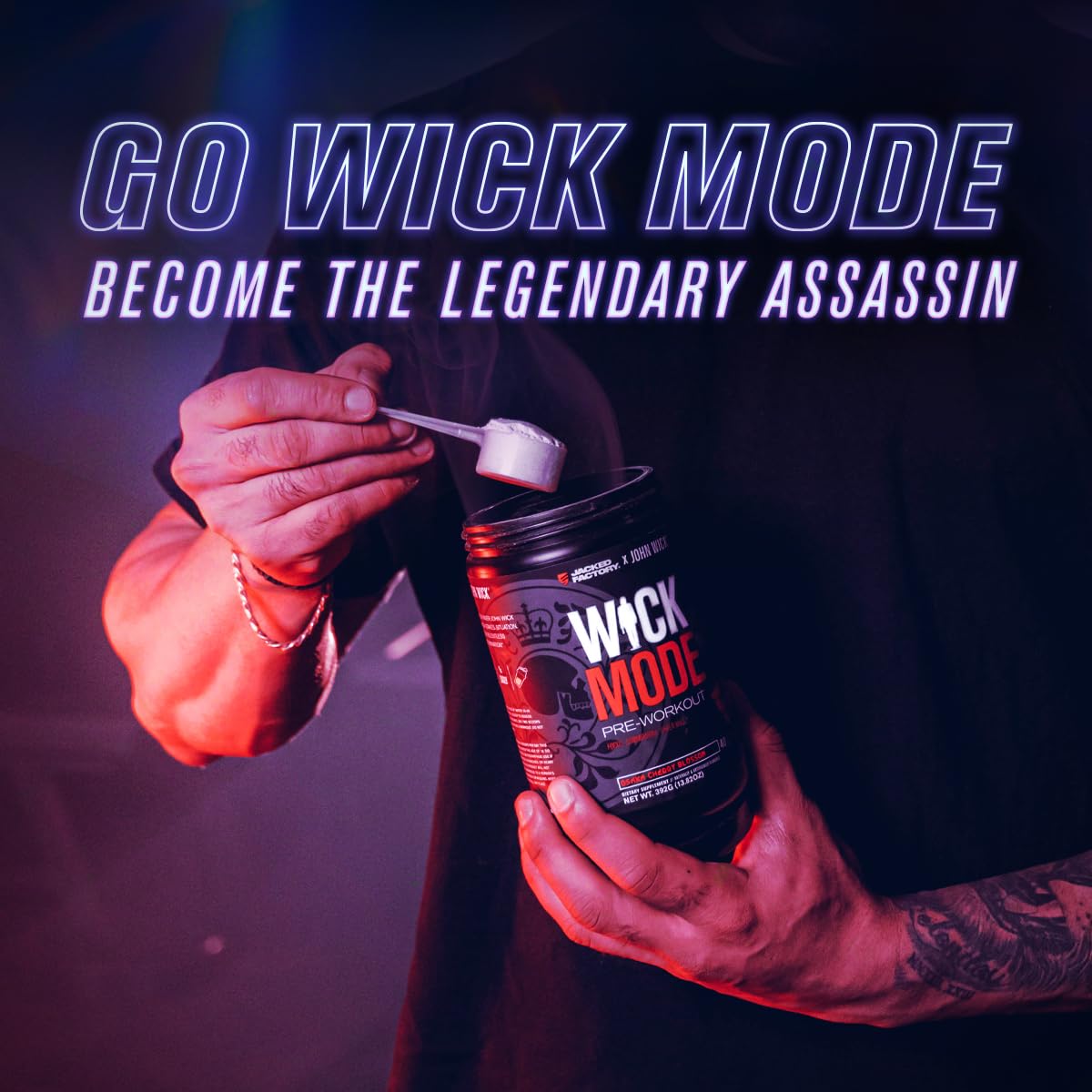 Jacked Factory X John Wick - Wick Mode Pre Workout Powder - Intense Energy