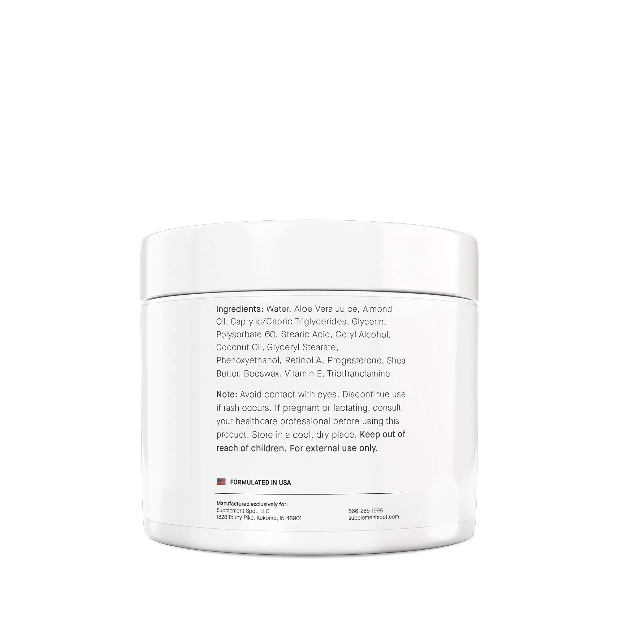 Supplement Spot Natural Progesterone Cream for Women – Micronized Bioidentical Progesterone Cream