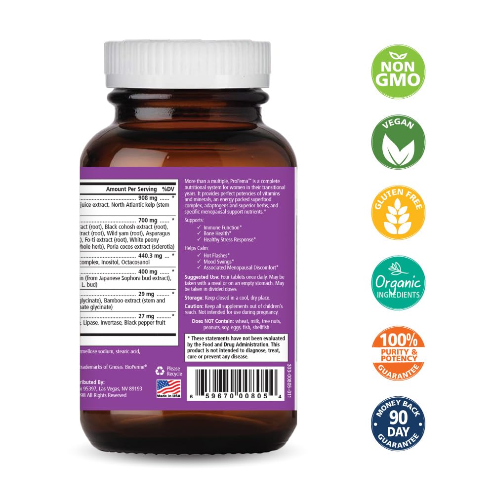 Pure Essence Labs ProFema - Multivitamin for Women - Natural Menopause Relief Supplement - Promotes Hormone Balance, Reduces Hot Flashes, Mood Swings, Night Sweats (60 Capsules)