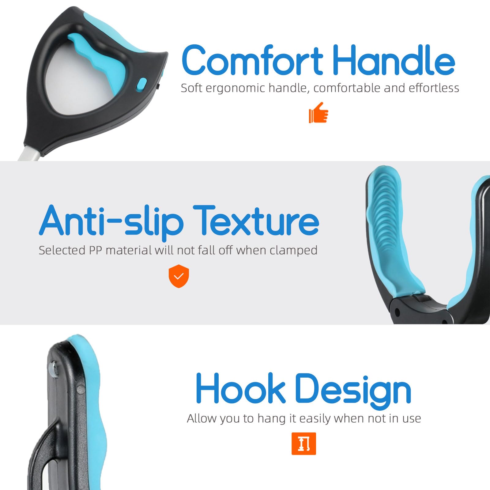 Grabber Reacher Tool, 32" Pick Up Stick Grabber with LED for Elderly and Lightweight Trash Picker