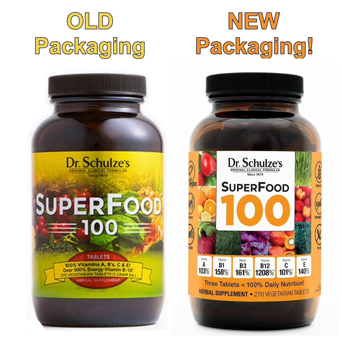 Dr. Schulze's | SuperFood 100 | Vitamin & Mineral Herbal Concentrate | Dietary Supplement