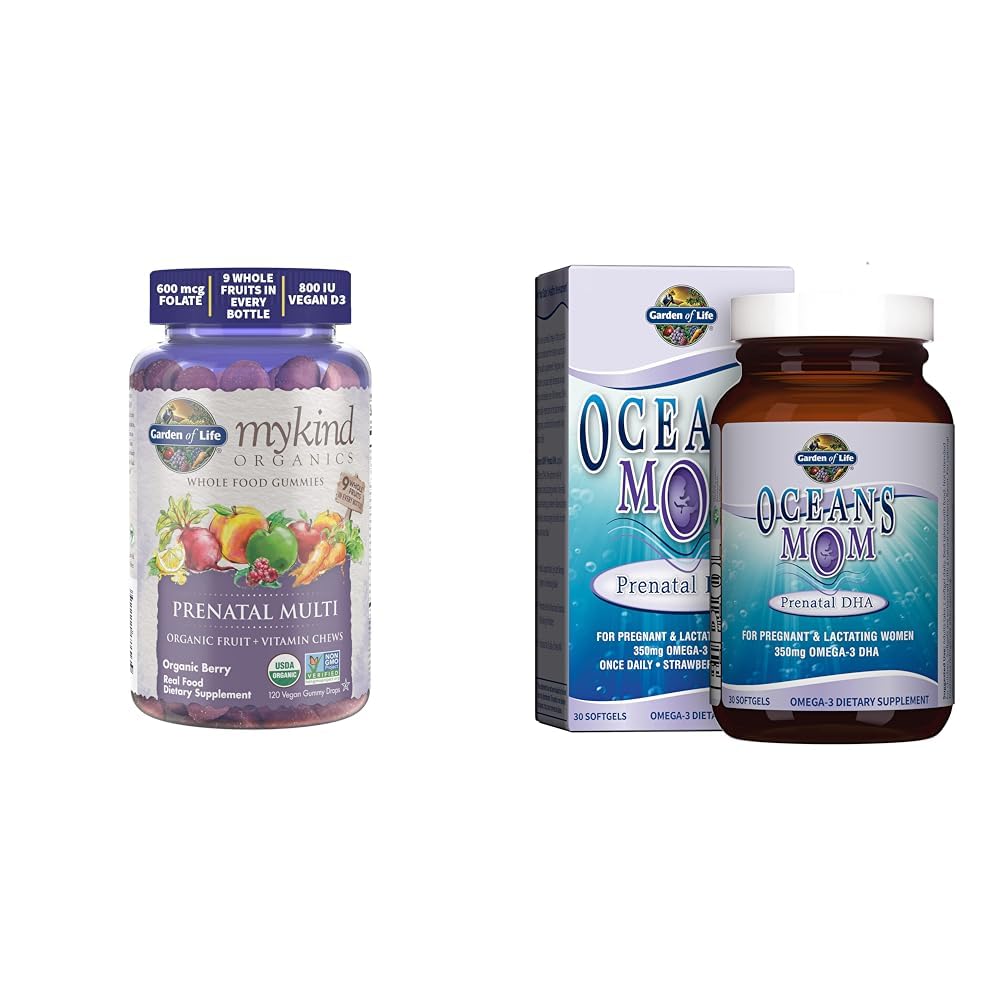 Garden of Life Organics Prenatal Gummies Multivitamin with Vitamin D3, B6, B12 & Oceans Mom
