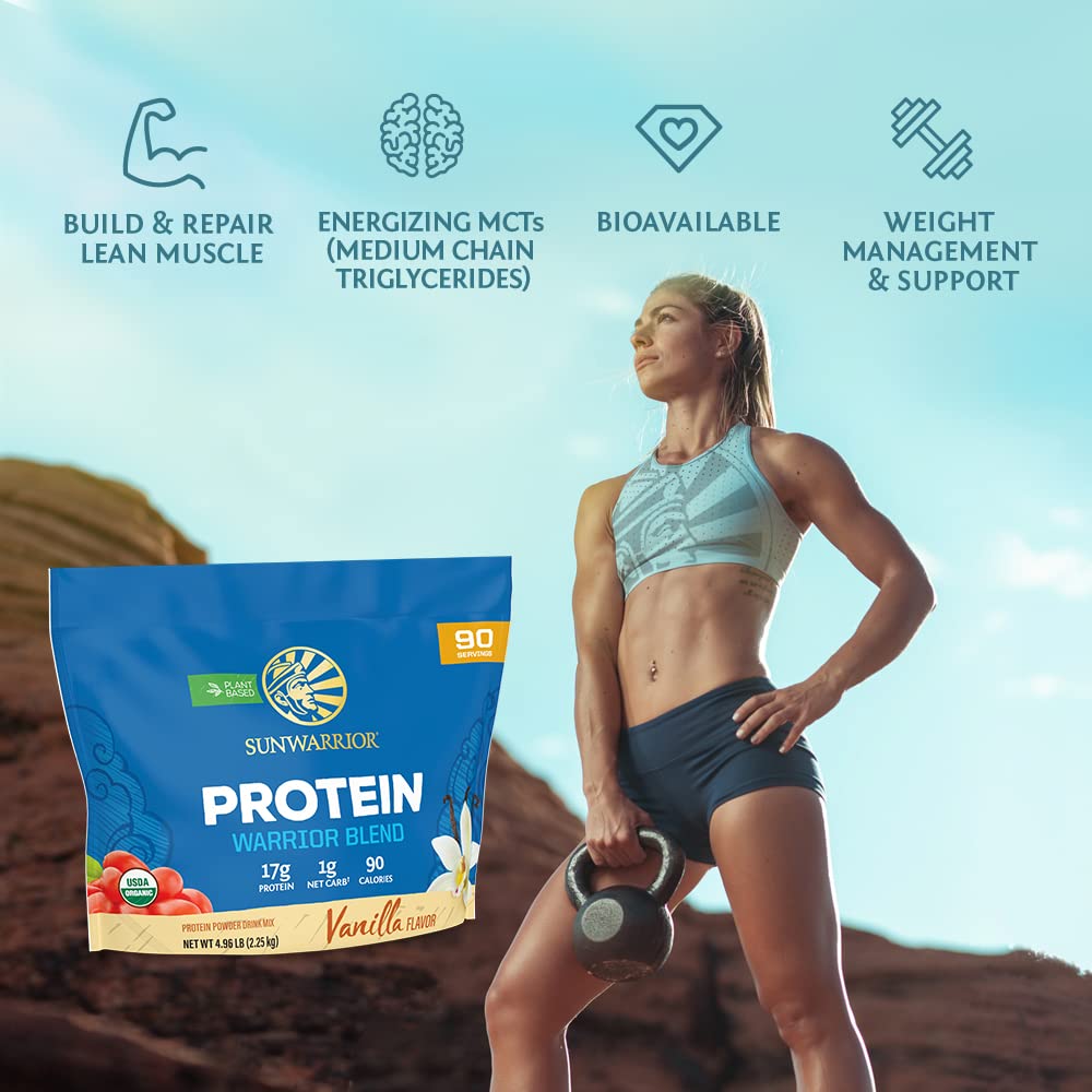 Sunwarrior Vegan Organic Protein Powder Plant-Based | BCAA Amino Acids Hemp Seed
