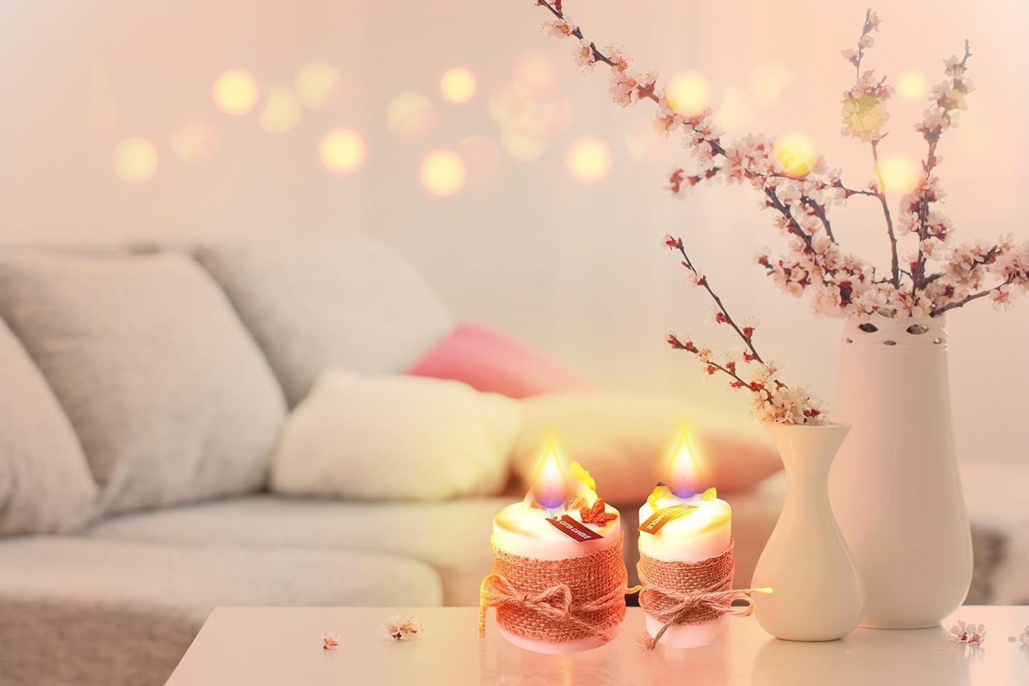 Scented Candles, Natural Soy Wax with Essential Oils, 8 Oz - Long-Lasting Aroma, Aromatherapy Candles