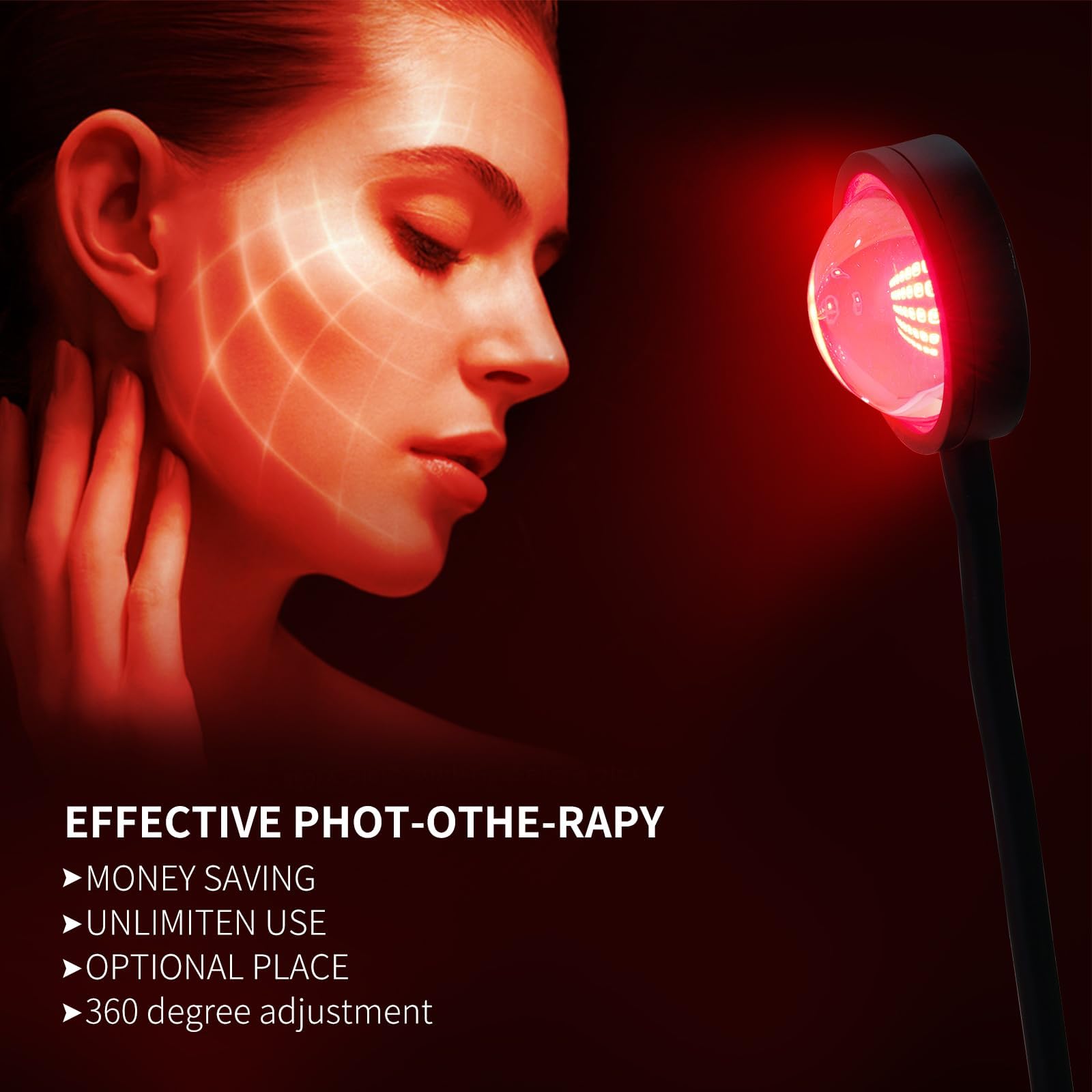 WTINTELL Red Light Therapy for Face, 660nm LED Red Light Therapy Light with Clip, Suitable