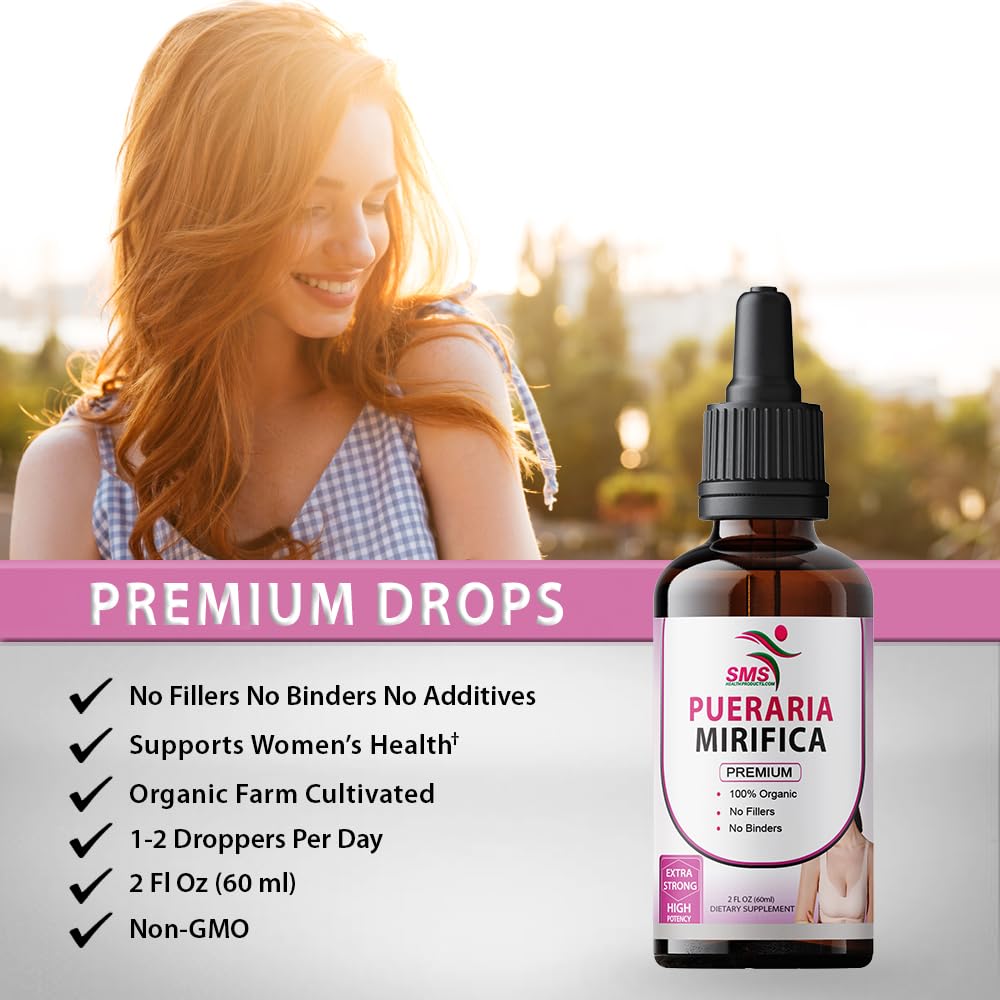 SMSHEALTHPRODUCTS.com Pueraria Mirifica Drops | Premium Grade | Herbal Liquid Extract | Non-GMO