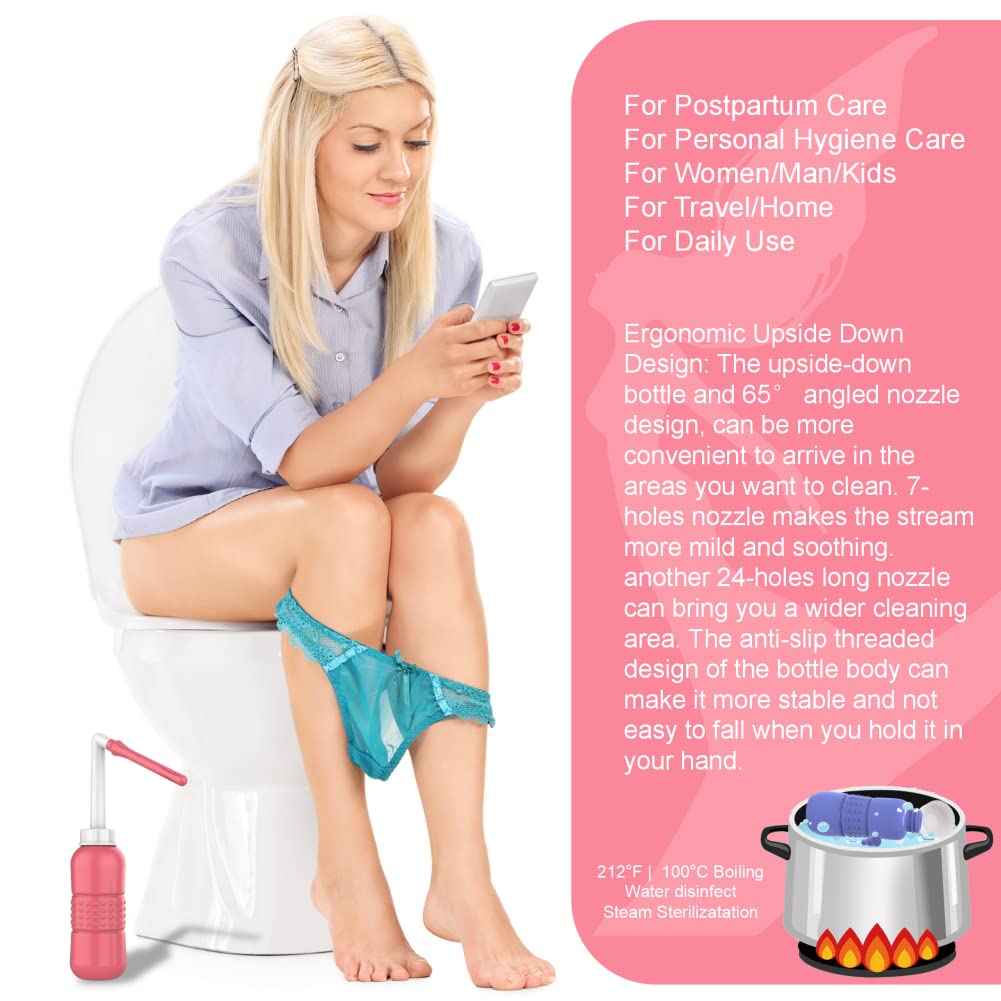 LZXIYUE 2PCS 2-in-1 Peri Bottle Feminine Care for Women,Reusable Portable Bidet for Travel