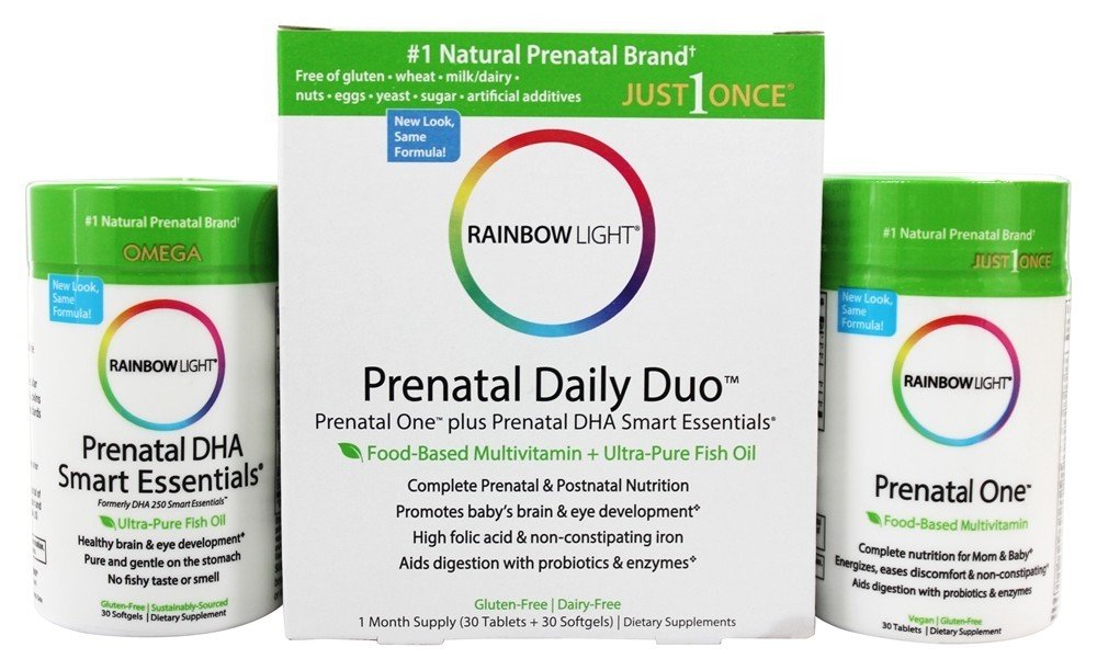 Rainbow Light - Prenatal Daily Duo, Prenatal One and Prenatal DHA 30 Tablets and 30 Softgels