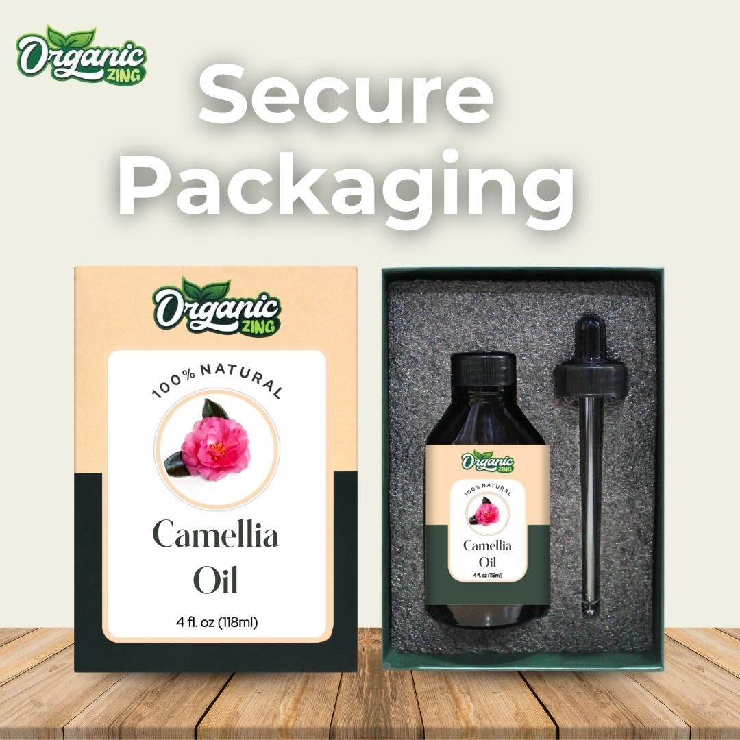 Organic Zing Camellia (Camellia Japonica) Oil | Pure & Natural Carrier Oil for Skincare, Hair Care & Massage
