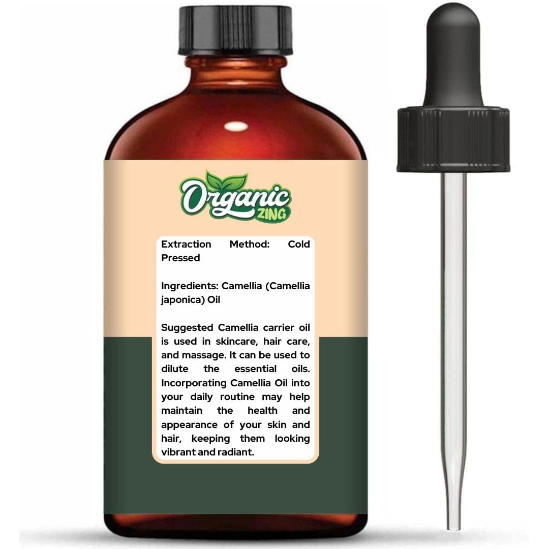 Organic Zing Camellia (Camellia Japonica) Oil | Pure & Natural Carrier Oil for Skincare, Hair Care & Massage