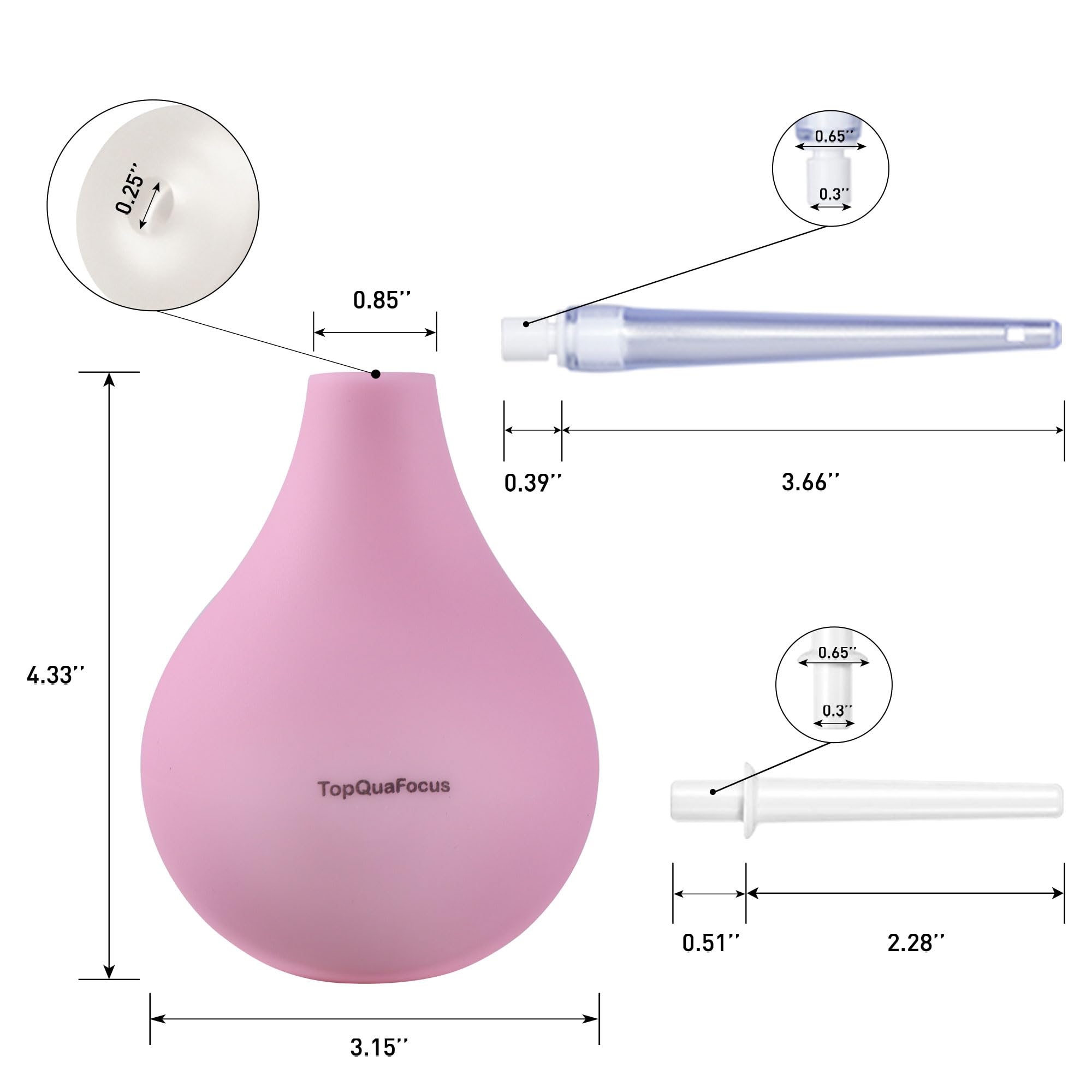 TopQuaFocus 8oz Enema Bulb Kit Anal and Vaginal Douche Bulb for Men Flushing System Enemas Silicone